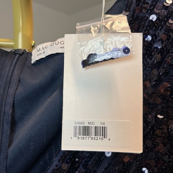 Mac Duggal 93660 Sequined Faux Wrap Long Sleeve Gown - Picture 11 of 12